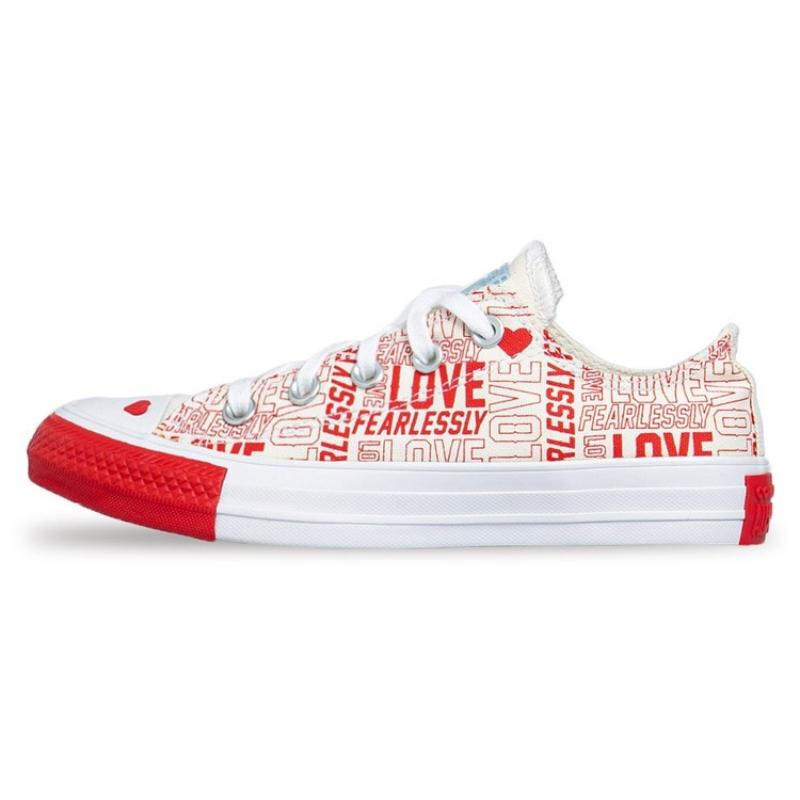 Converse Chuck Taylor All Star Люби Бесстрашно Удобные и Универсальные Нескользящие Эспадрильи с Низким Верхом Женские Белые Красные
