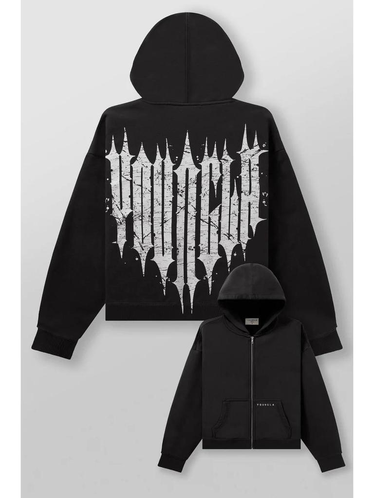 Мужская толстовка-кардиган на молнии в американском стиле YOUNGLA для бега и фитнеса