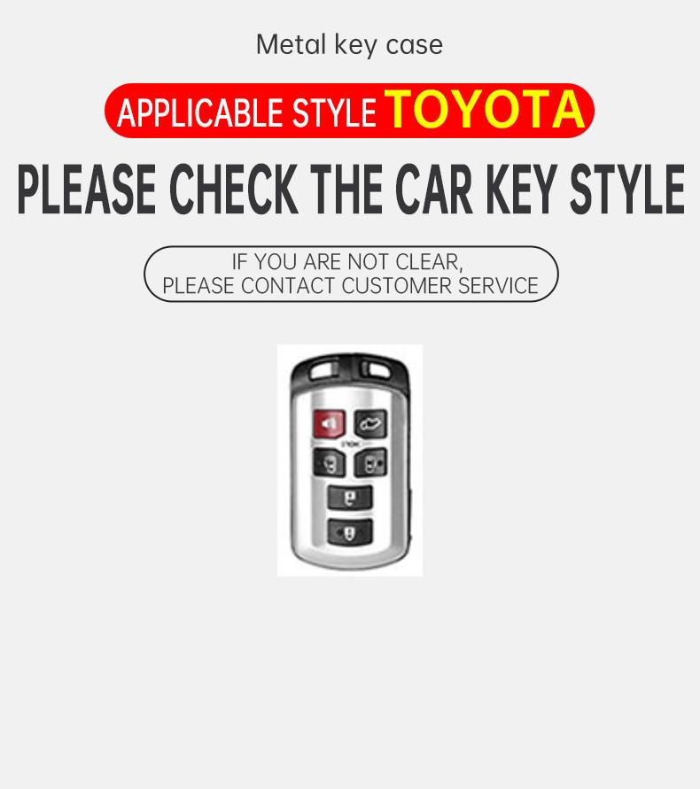 Чехол-брелок для автомобильного ключа с 6 кнопками для Toyota Sienna Se Tacom - Защитный аксессуар-брелок из цинкового сплава и кожи
