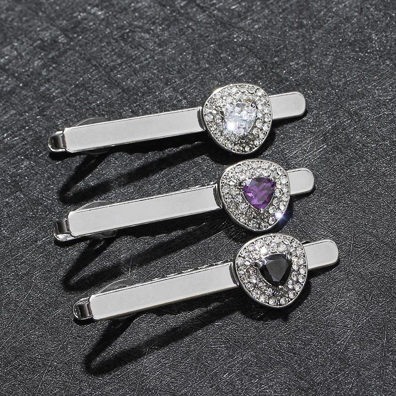 Men's Creative Crystal Zircon Diamond Triangle Tie Clip