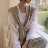 Knotted Knitted Shawl Knitted Design Knit Thin Cape Korean Style Shoulder Scarf  Women
