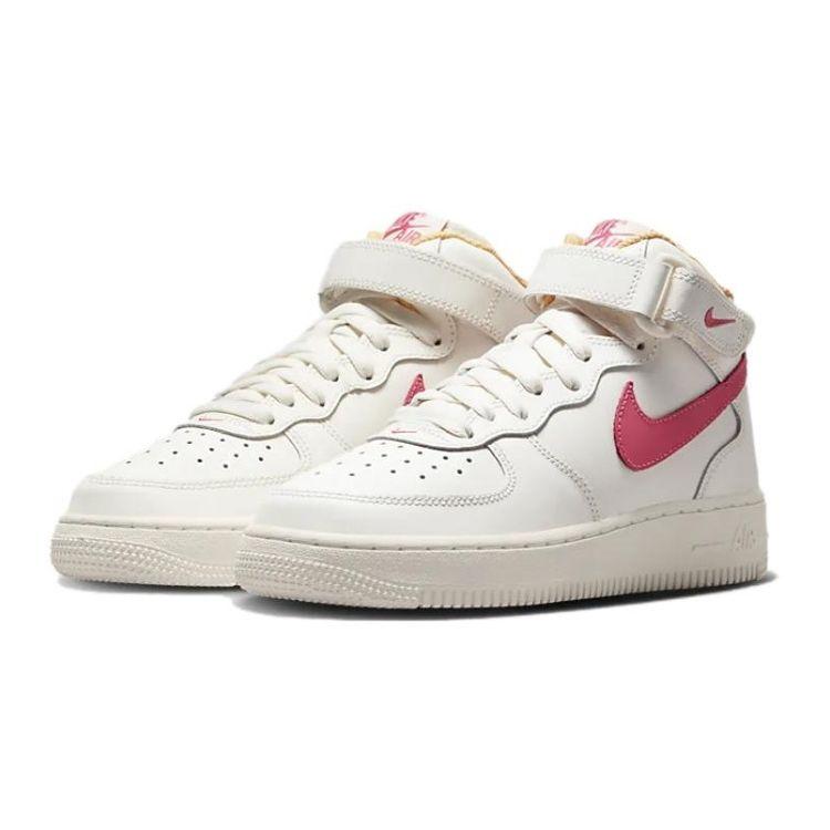 Nike Кроссовки Air Force 1 Mid LE GS Sail Sea Coral для детей, кремовые, лазерно-оранжевые, белые DH2933-102