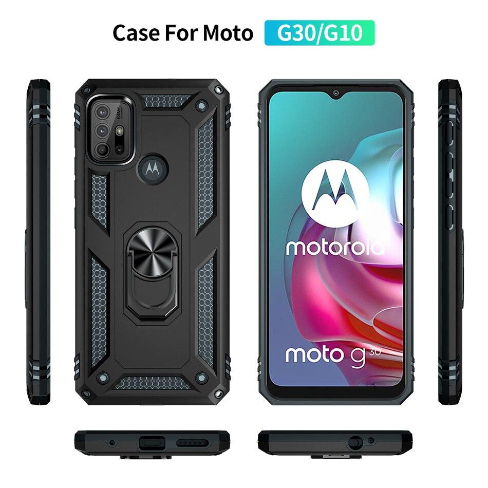 Бронированный чехол для Motorola Moto G Pure G50 G60 G20 G30 E7 G40 Fusion G100 Stylus G8 G9 One 5G Ace Play Power с магнитным кольцом