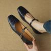 Fashion Women Flats Mary Jane One Strap Buckle Shoes Woman Sheepskin On Flat Heel 2CM French Style Spring Autumn Vintage Simple Shoes