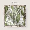 JIUMU Retro Lily of the Valley Mulberry Silk Square Scarf