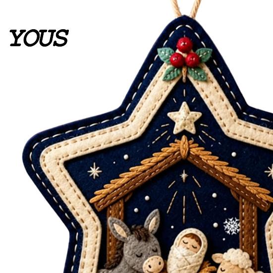Christmas Ornament for Wall Hanging Felt Pendant, Decorative Holiday Craft Office Home Decor, Indoor Outdoor Fireplace Tree Decorations Bedroom Window