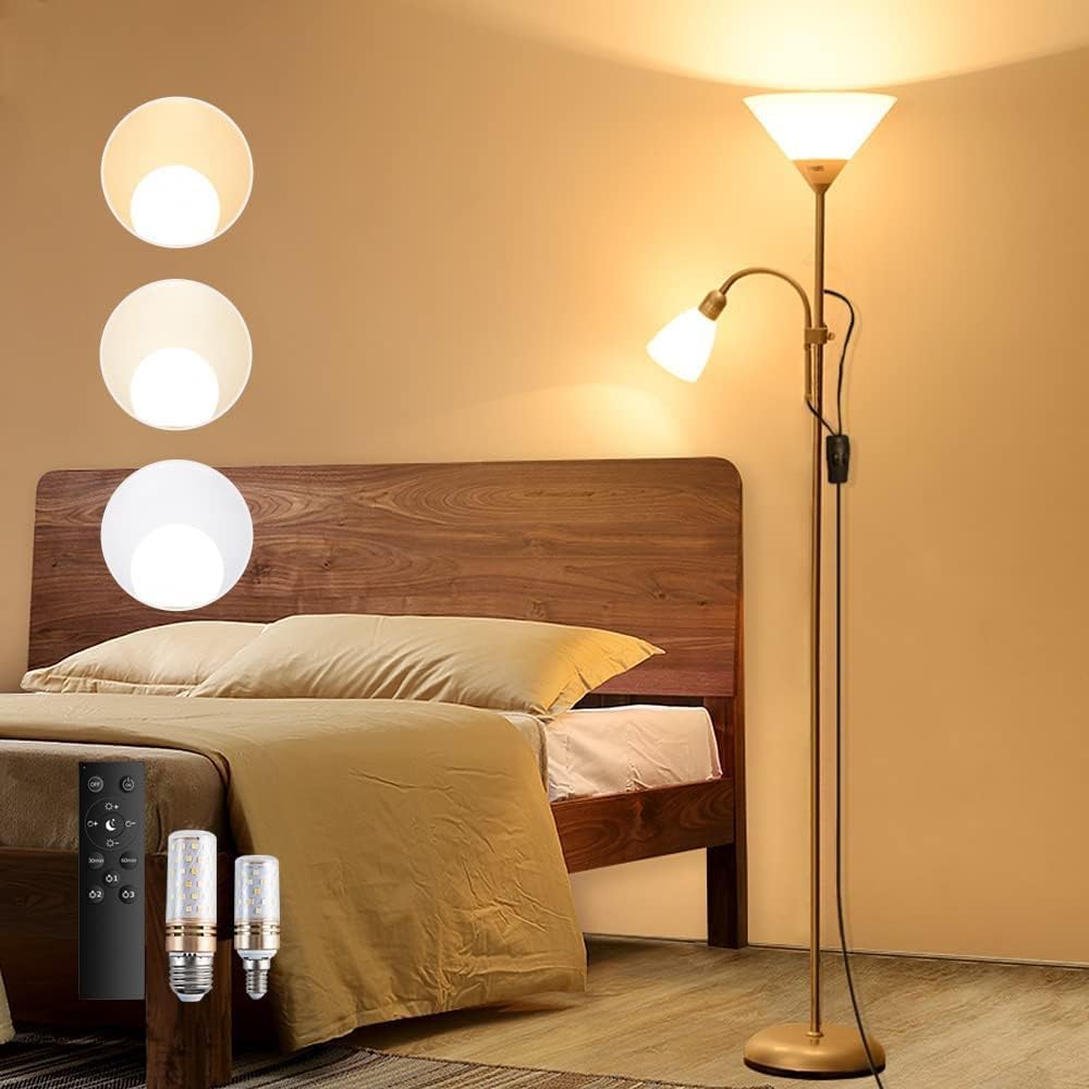 Торшер Arayuru, Светодиодный торшер, Внутреннее освещение, Непрямое освещение, Напольный светильник, Форма факела, Скандинавский стиль, Стильный, Простой, В комплекте 2