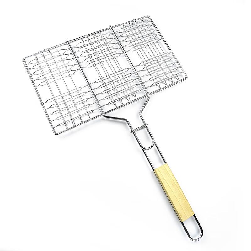 Zhishi Large Square BBQ Grill Basket with Clamp