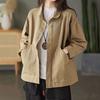 Женская весенняя однотонная винтажная куртка, осенняя свободная повседневная простая однобортная верхняя часть