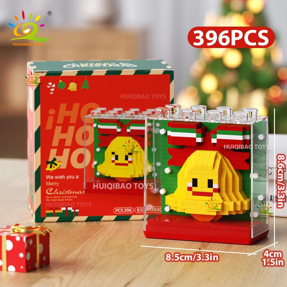 HUIQIBAO Детская мини-елка Санта-Клаус Модель Микро-кирпичики Конструктор Город DIY ZOO Животные Витрины Игрушки Подарок