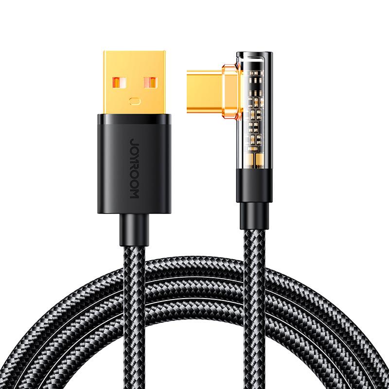Joyroom 3A Fast Charge 1.2m USB-C To USB-A Gaming Cable, Angled Design, Black