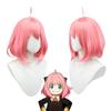 Anime Spy Family Wig Agna Cos Wig SPYFAMILY Kawaii Ania Fuji Short Hair Rose Pink Simulated Scalp High Temperature Wire