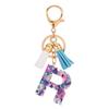 Colorful Acrylic Initial Tassel Keychain - Fashionable Jewelry