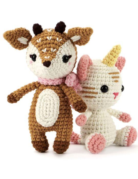 Crochet Kit Cat-Unicorn - Graines Creatives - 15 Cm - Multicolor