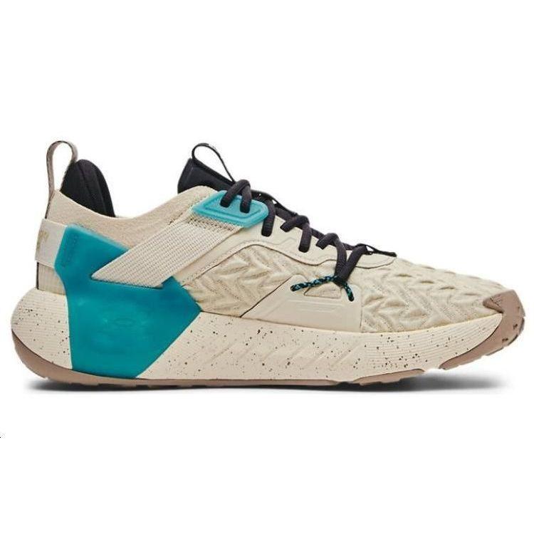 Under Armour Project Rock 6 Brown Teal Men Sneakers Cream 3026534-200