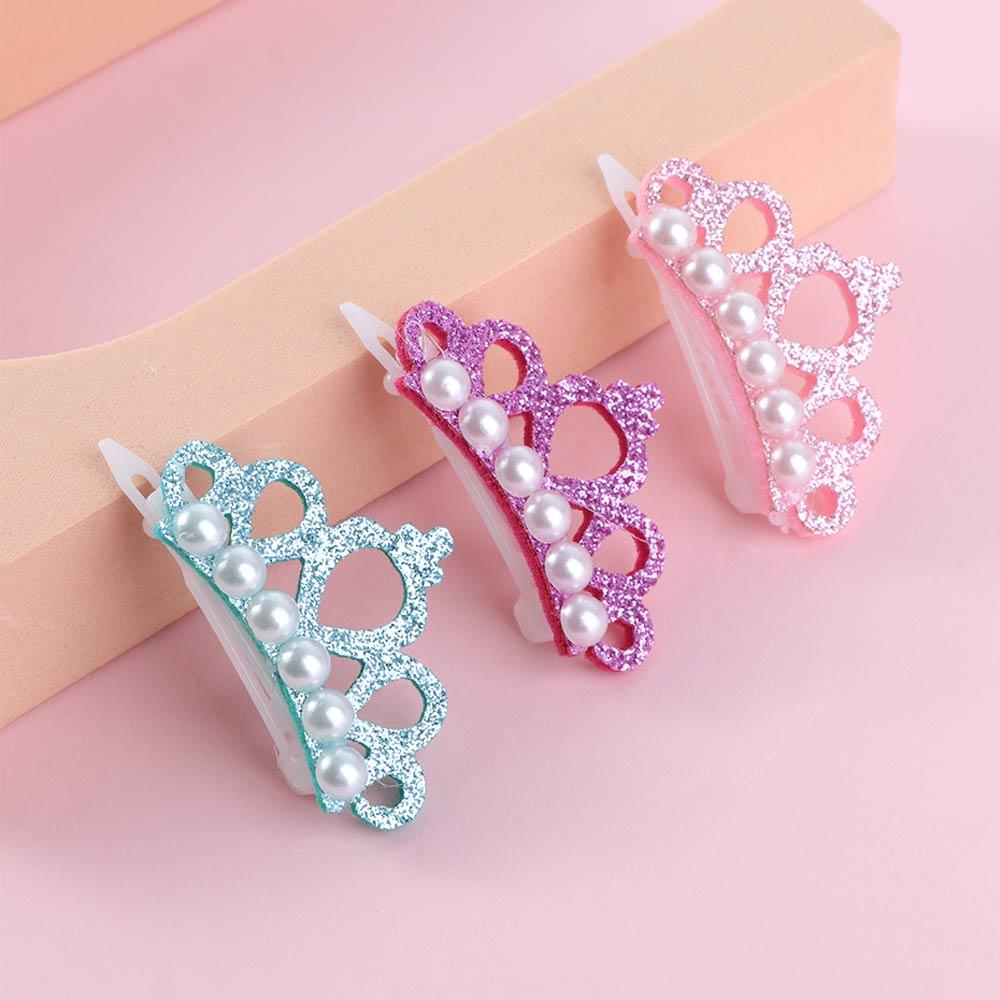 Faux Pearl Cute Crown Shape Bows Pet Hairpins Dog Accessories Pet Grooming Supplies Pets Hair Clips