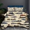 Vintage Painted Train Railway Pattern 3D Printed Duvet Cover Simple Style Bedding Set Soft Comfortable Quilt Cover Pillowcases