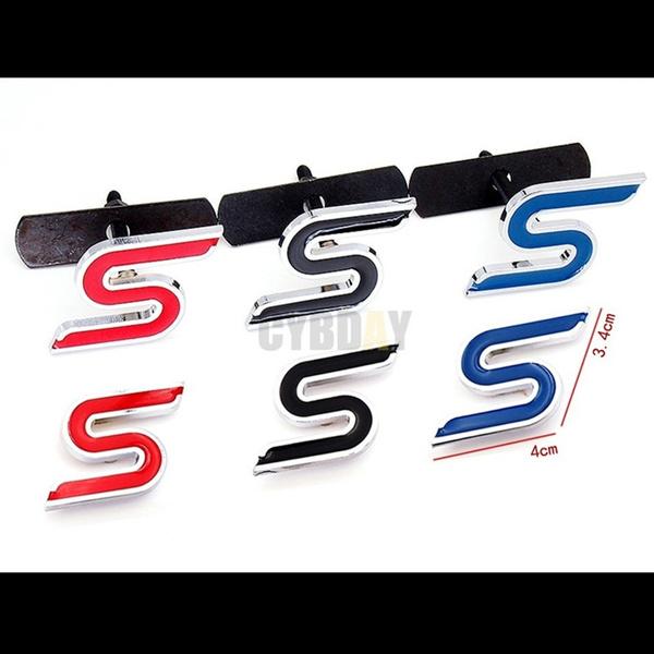 S Хромированная металлическая передняя решетка капота автомобиля, эмблема, значок, задний багажник, наклейки на автомобиль, Стайлинг автомобиля