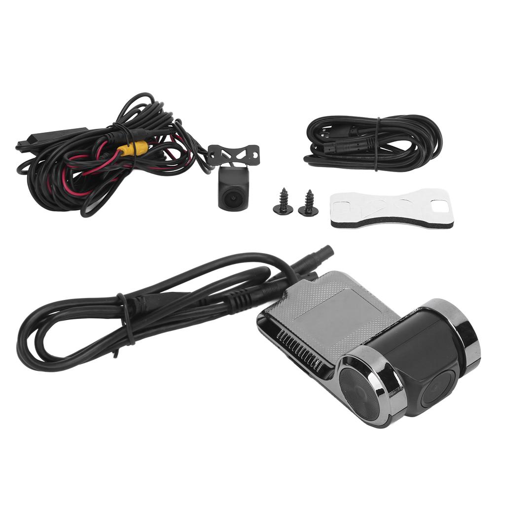 Car USB Dash Cam HD Driving Recorder DVR ADAS Front Rear Dual Lenses Motion Detection Universal for Android Navigation