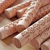 Wooden Texture Rolling Pin Ceramic Pottery Art Embossed Rod Flower Pattern Mud Roll Roll Reliefs DIY Clay Craft Tool