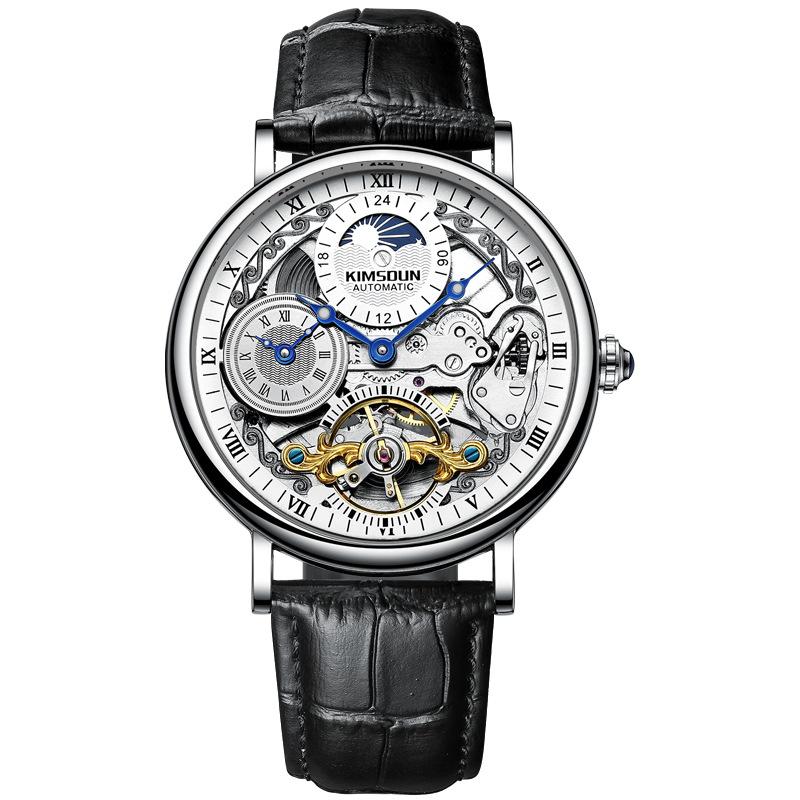 KIMSDUN Новые высококачественные мужские механические часы, мужские часы, водонепроницаемые, полностью автоматические часы