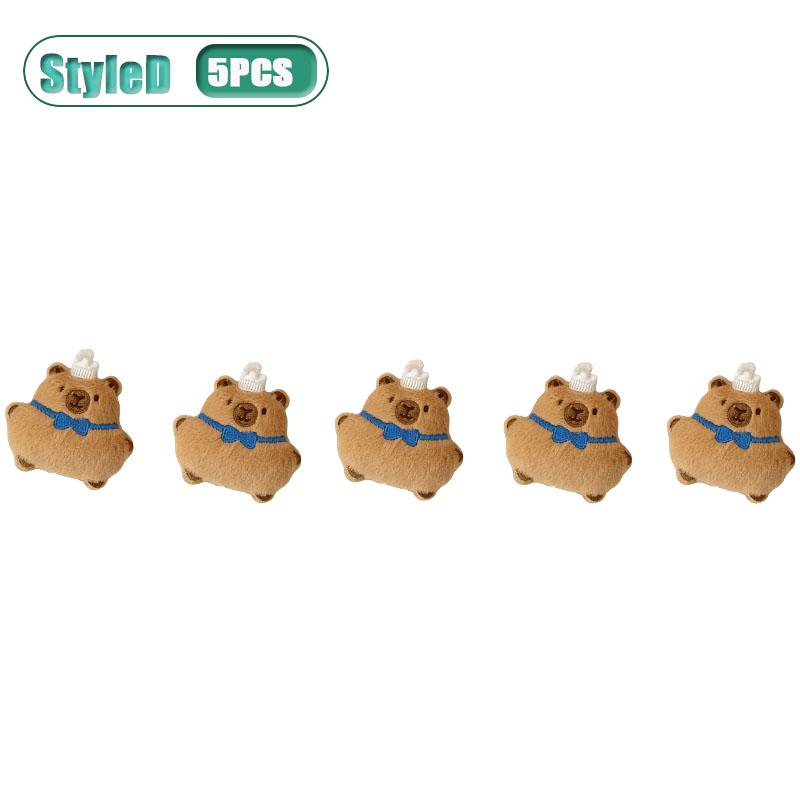 1-10PCS Adorable Capybara Plushie Keyring Funny Bread Topper Anime Style Fluffy Hanging Toy Cute Food Decor For Teens