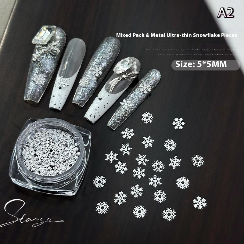 Снежинки Зимние Блестки для Ногтей Сверкающие Рождественские Хлопья Блестки Украшение для Ногтей Наклейка Типсы Шарм для Ногтей Маникюрный Салон