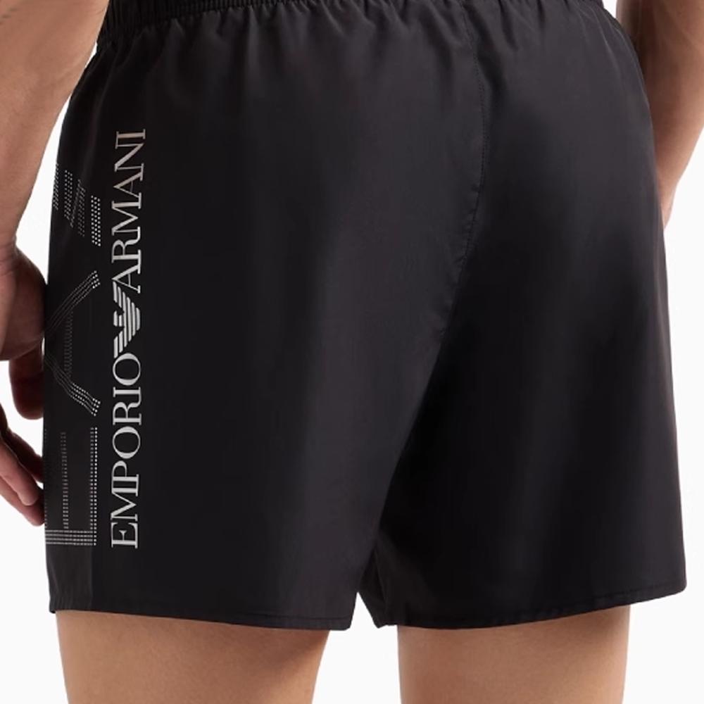 Emporio Armani EA7 Весна/Лето 2025 Кружевной Принт Буквами Пляжные Шорты Мужские шорты Черный 7M000550-AF14497-MC026