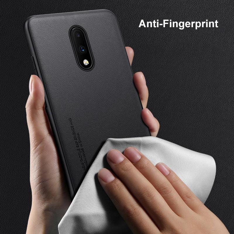 Luxury PU Leather Case For OnePlus 7 Back Cover Matte Silicone Shockproof Full Protection Phone Case For One Plus 7 OnePlus7