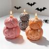 Jack-O-Lanterns Halloween Silicone Mold Stacked Pumpkin Candle Mold Ghost Skeleton Resin Plaster Mould for Halloween Decor
