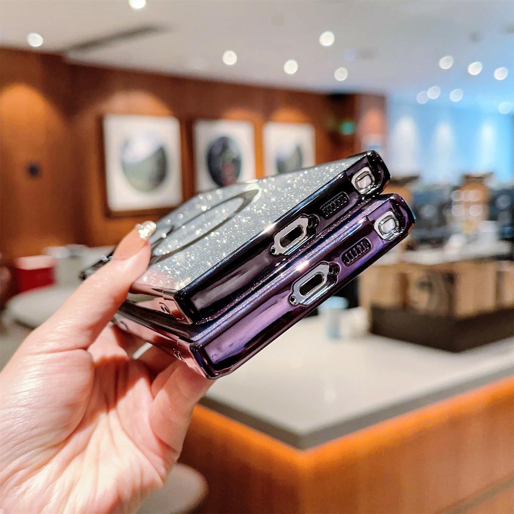 For Samsung Galaxy S25 Ultra Case Gradient Sparkle TPU Phone Cover Compatible with MagSafe