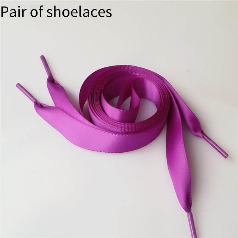 Colorful Polyester Ribbon Shoe Lace For Sneakers Satin Candy Color Flat Lace
