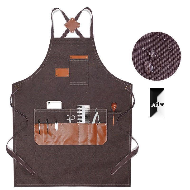 Custom Logo Barber Apron for Women and Men: Ideal for Art Students, Bubble Tea Shops, Baking, Catering, and Woodworking.