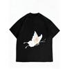 Casual Loose T Shirt Black Butterfly Print Women Summer Fashion Top Streetwear Outfit