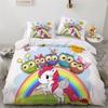 Children Bedding Sets Gifts Unicorn and Colorful Horse Printing Duvet Cover Sets for Kids Girls Boys 2/3 Pcs Single Pink Quilts