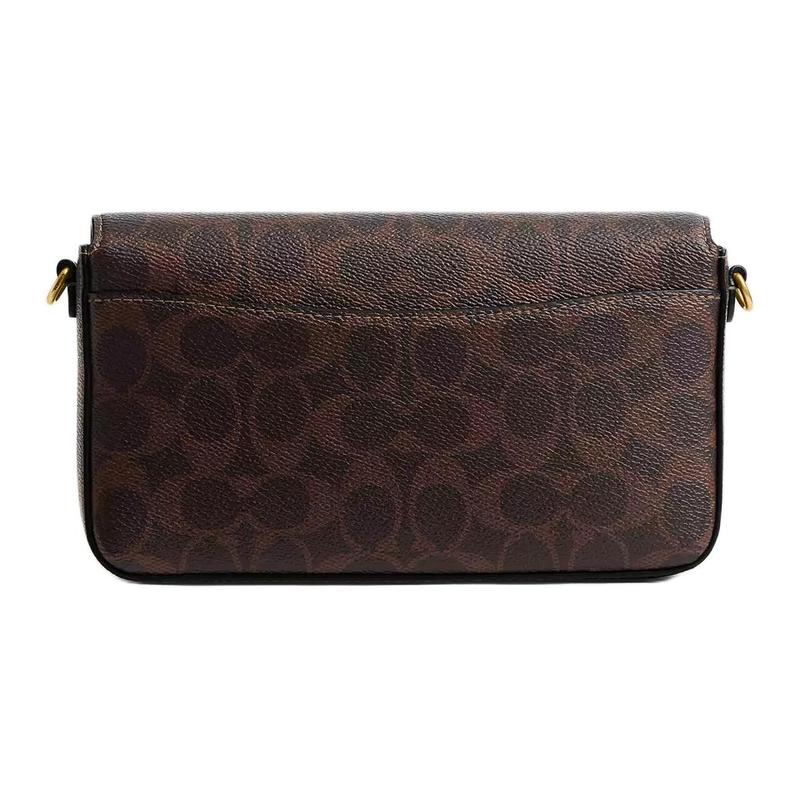 Coach Mila 21 сумка через плечо на цепочке из покрытия холста и телячьей кожи, маленький размер, женская, цвет клена