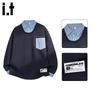 CHOCOOLATEit Men's Faux Two-Piece Shirt Collar Sweatshirt