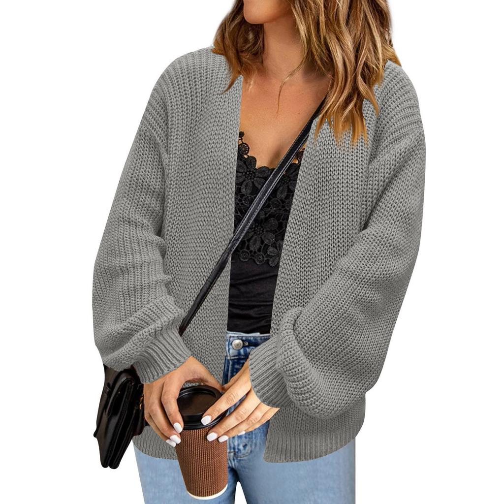 Women's Loose Casual Long Sleeved Knitted Cardigan Sweater Long Sleeved Jacket Fashionable Jacket