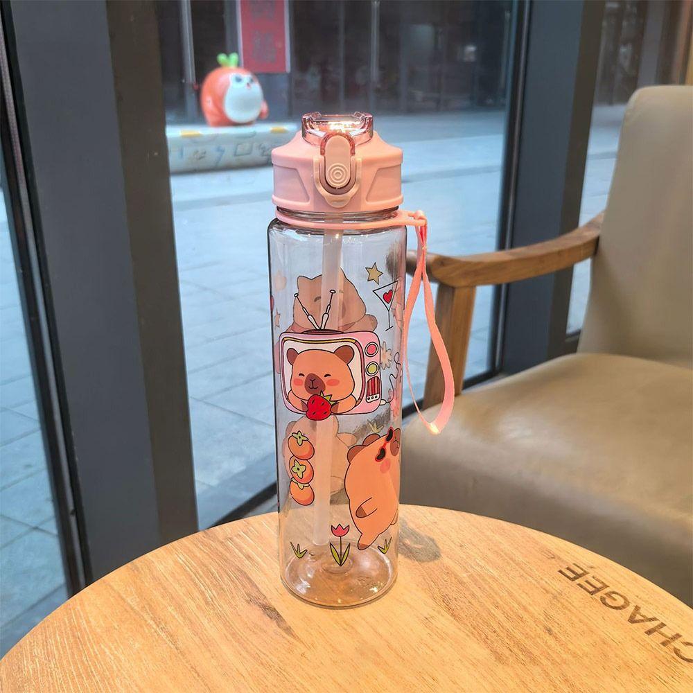 Plastic Water Bottle with Straws Sports Cup Convenient Water Cup  Outdoor Travel