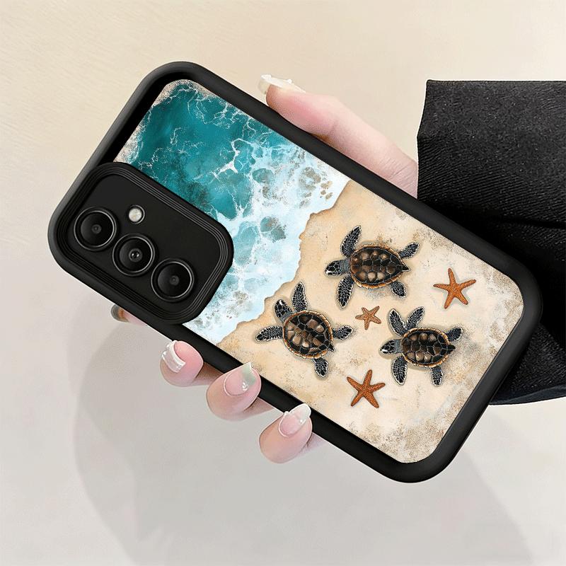 Чехол для телефона Samsung Galaxy S26 S25 Ultra S24 FE Летняя Морская Черепаха Милая Ракушка S23 Plus S22 + S21 S20 5G Мягкий Силикон Funda