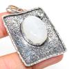 Natural Rainbow Moonstone, Topaz Gemstone 925 Sterling Silver Pendant 2.17" U3b83