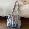 Nylon Drawstring Bags Light Weight Tote Bags Simple Letter Shoulder Bag  Summer