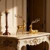 2 Pieces Reindeer Figurines Elk Sculptures Resin Tabletop Ornaments for Living Room Home