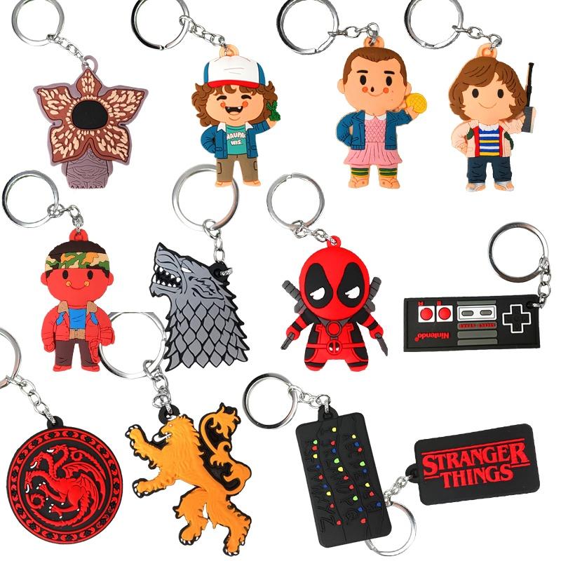 Unique Stranger Things Deadpool Pvc Keychain For Fans Of The Series Durable And Stylish!