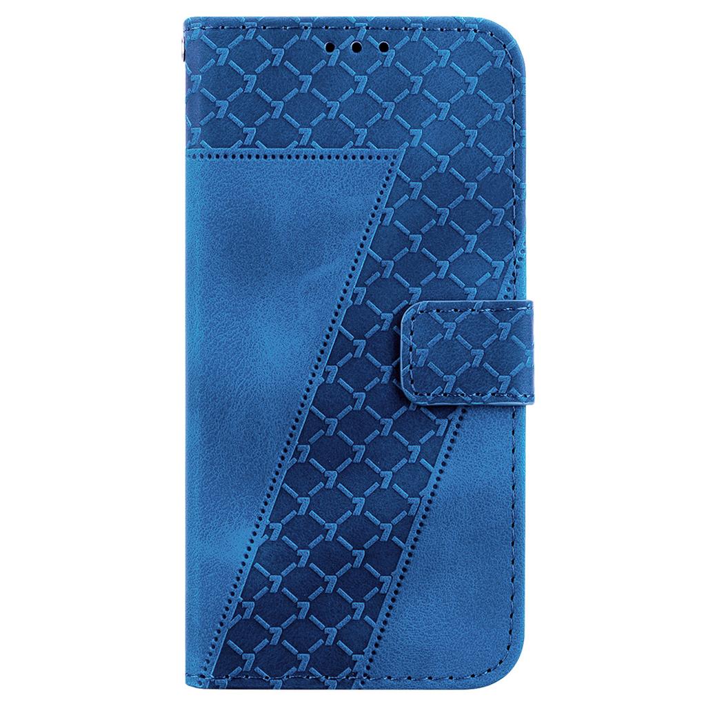 For Motorola Moto G86 5G Stand Case 7-Shaped Pattern Imprint Leather Phone Cover with Strap