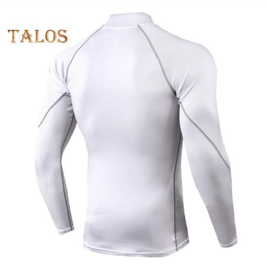 Мужской спортивный топ 3D Slim Fit с высокой эластичностью и воротником-стойкой, быстросохнущий, с длинными рукавами, облегающий, компрессионный, для коррекции фигуры, для бега, баскетбола, спортзала
