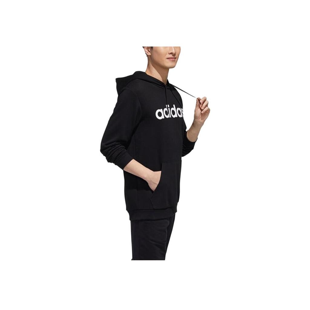 adidas Спортивный повседневный удобный трикотажный пуловер с капюшоном, американская толстовка, мужская толстовка, черная CW2471