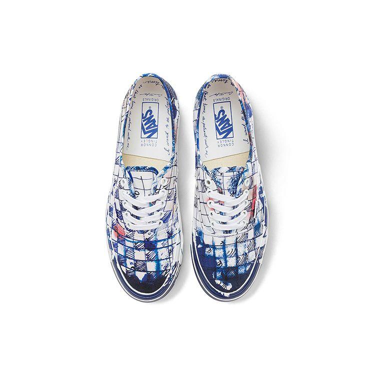 Connor Tingley x Vans OG Authentic LX Шахматная клетка - Белый Синий Унисекс Кроссовки Настоящий Белый VN0A4BV961P