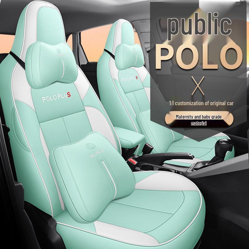 DJGY Подушка на сиденье из спортивной кожи для Volkswagen POLO PLUS - Всесезонный чехол для специальных автомобильных сидений