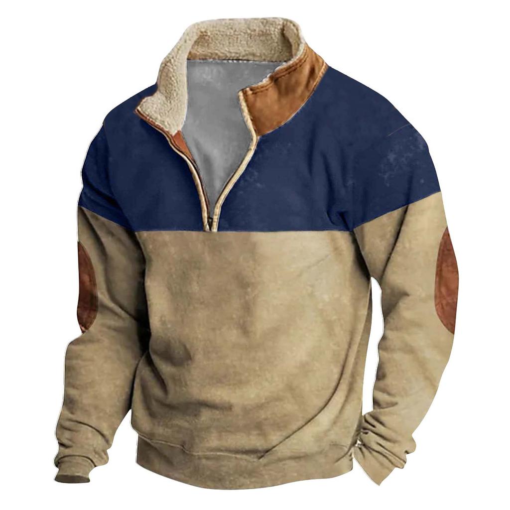Spring And Men's Standing Collar Sweatshirt Is Outdoor Casual Sweaters Tops